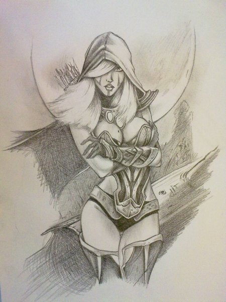Drow Ranger Dota 2 рисунок