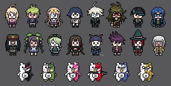Danganronpa v3 пиксельные персонажи