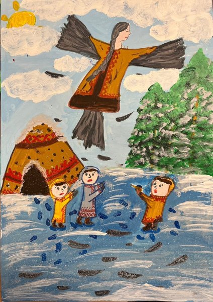 Рисунок по сказке Кукушка