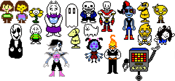 Undertale пиксельные персонажи