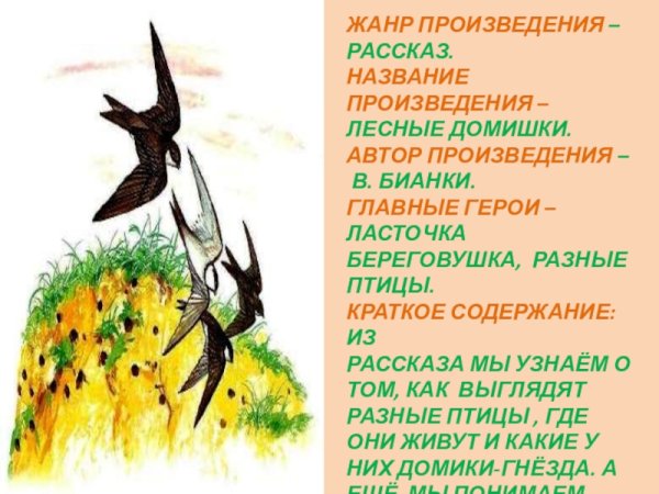 Кроссворд вопросы по произведению Лесные домишки Бьянки