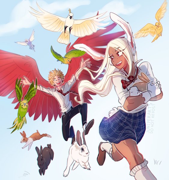 Miruko and Hawks