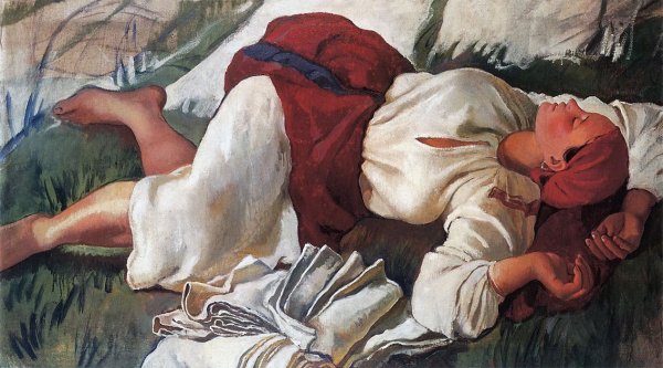 Серебрякова спящая крестьянка 1917