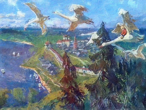 Васнецов гуси лебеди