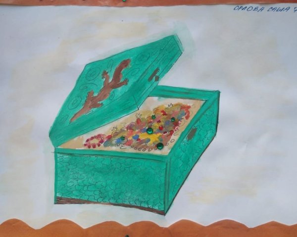 Рисунок к Малахитовой шкатулке Бажова