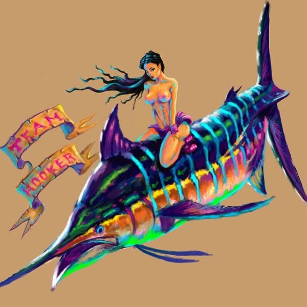 Леди рыба рисованная