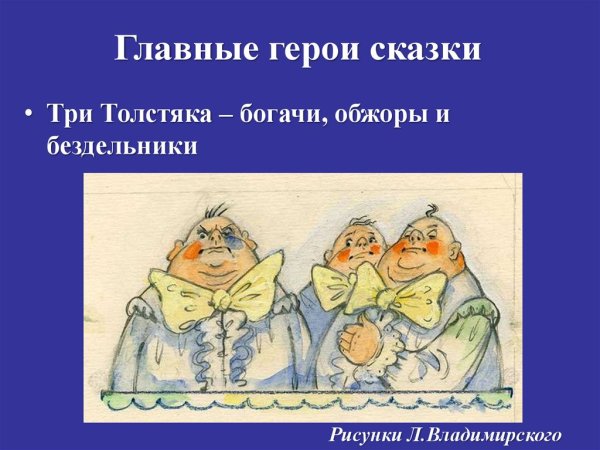 Главные герои сказки 3 толстяка Юрий Олеша