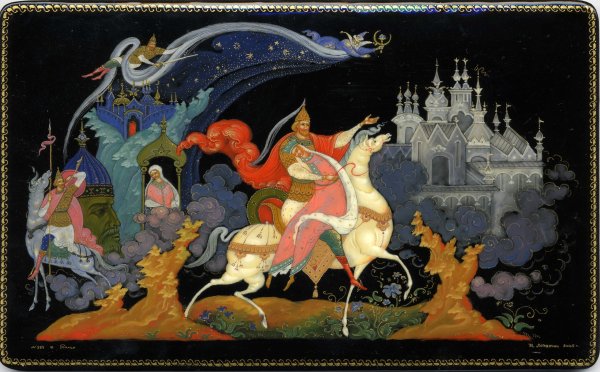 Палехская роспись сказки Пушкина