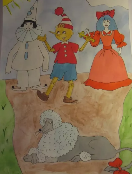 Рисунок к сказке Буратино