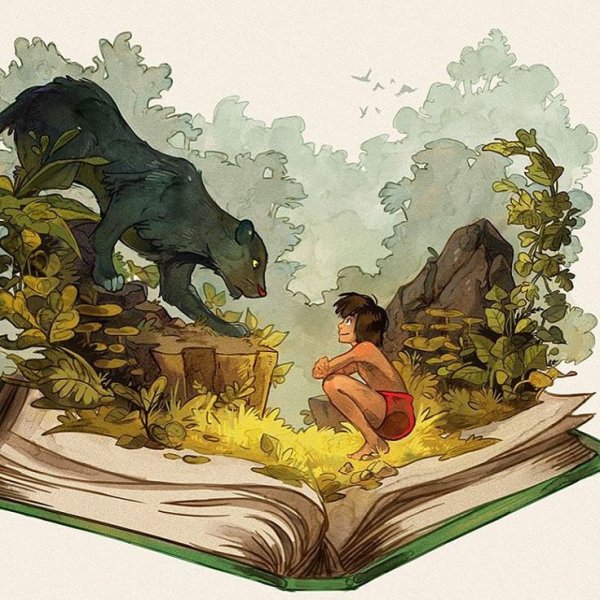 Киплинг книга джунглей иллюстрации