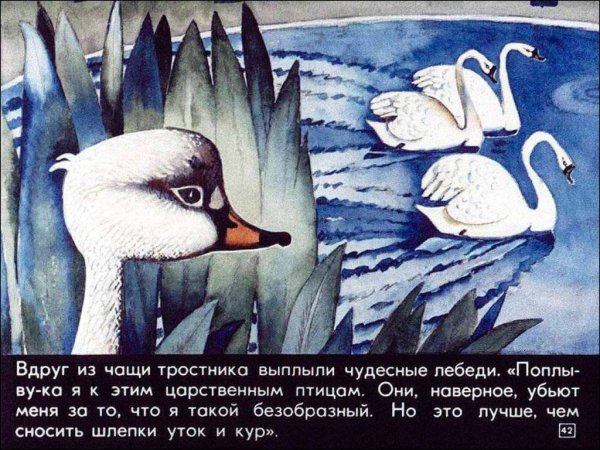 Иллюстрации для диафильма Гадкий утёнок