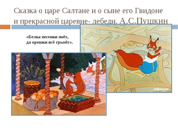 Пушкин сказка о царе Салтане белка
