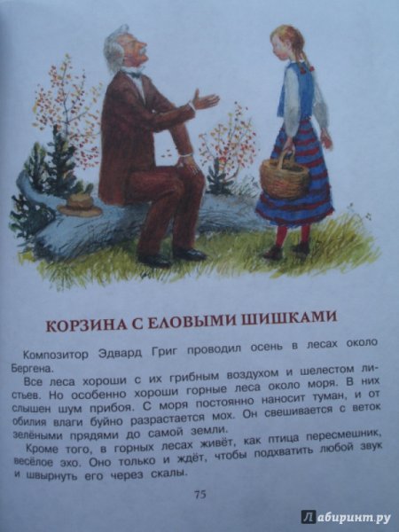 Книжка Паустовского корзинка с еловыми шишками