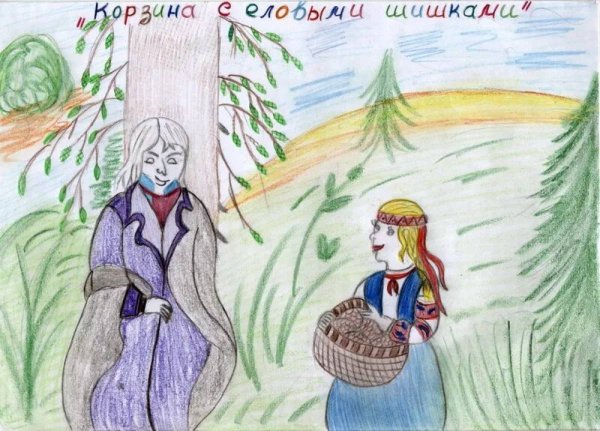 Корзинка с еловыми шишками Паустовский