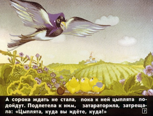 Сорока из сказки у солнышка в гостях