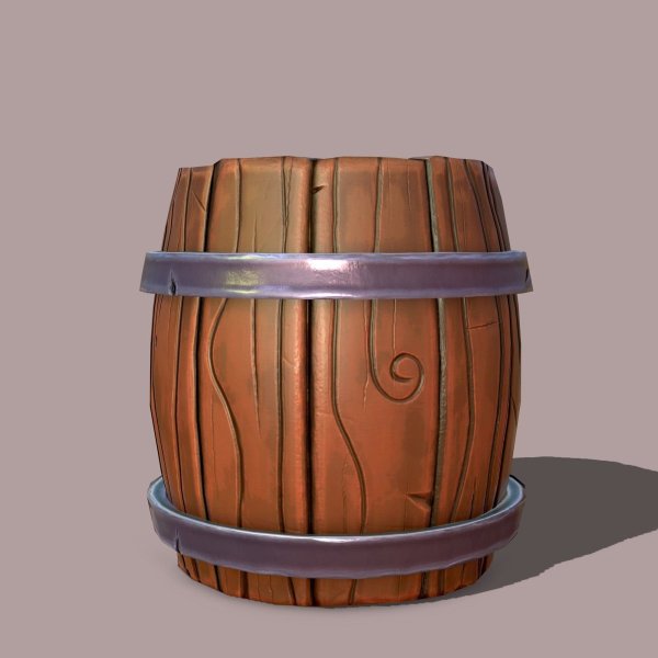 Бочка 3д модель Low Poly