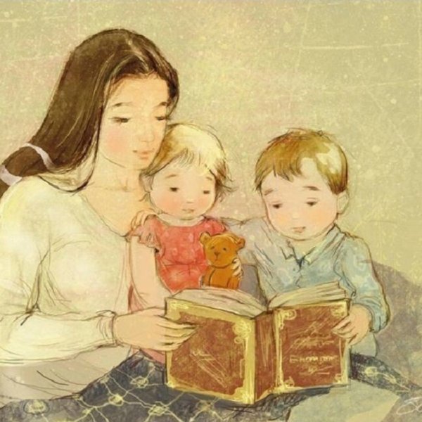 Мама читает книгу ребенку картинки