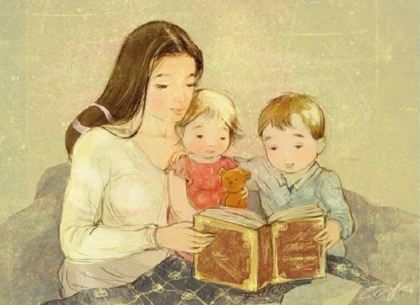 Мама читает книгу ребенку картинки