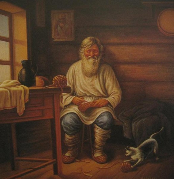 Старик в избе