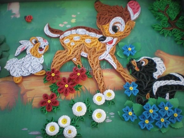 Картины из квиллинга животные