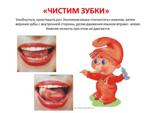 Артикуляционная гимнастика чистим зубки