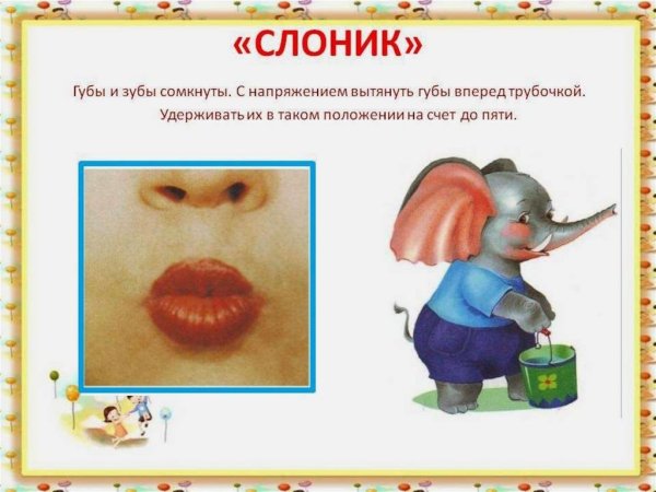 Артикуляционная гимнастика для детей Слоник