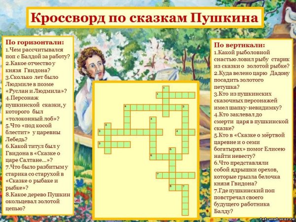 Детские литературные кроссворды