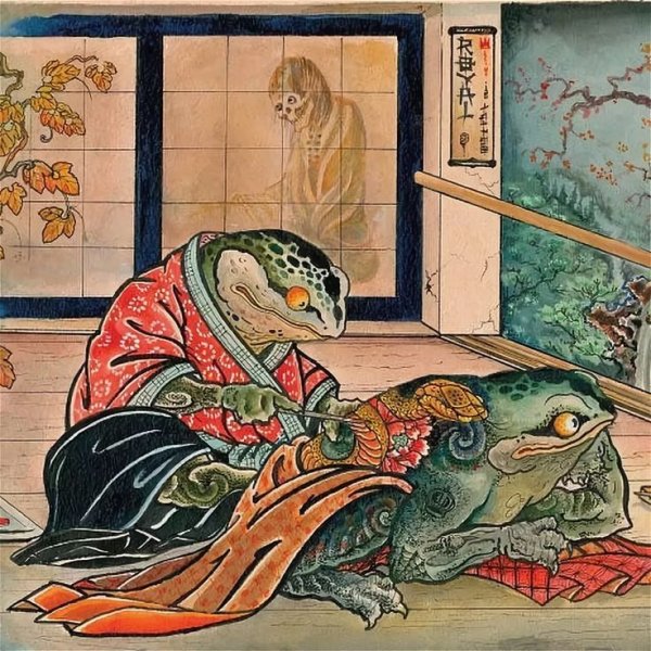 Укиё-э с жабой