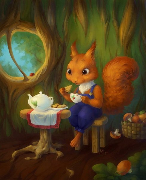 Белочка иллюстрация
