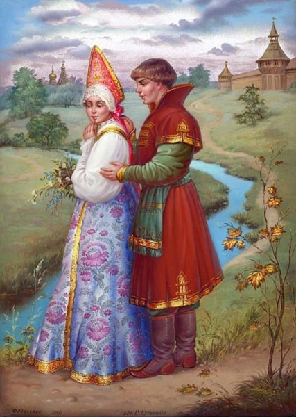 Федоскинская миниатюра Иван да Марья