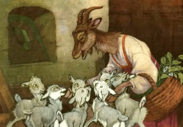 Иллюстрации к сказке козлятки и волк в обработке Ушинского