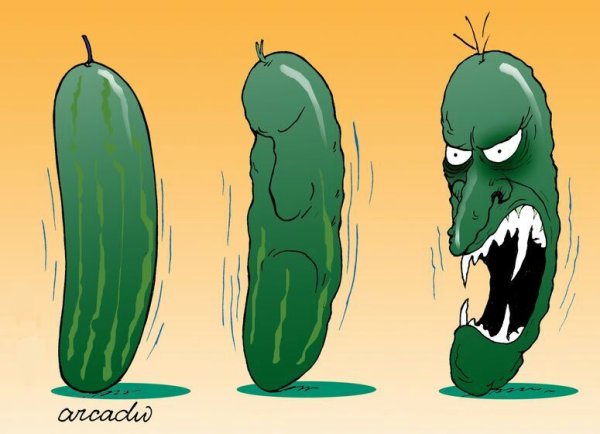 Огурец карикатура