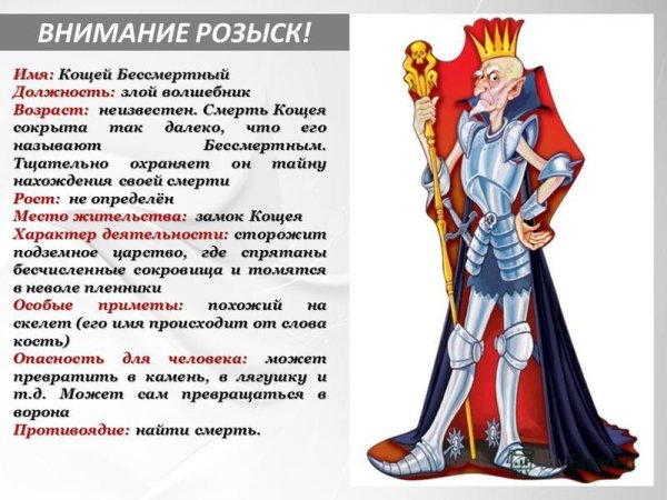 Характер Кощея Бессмертного