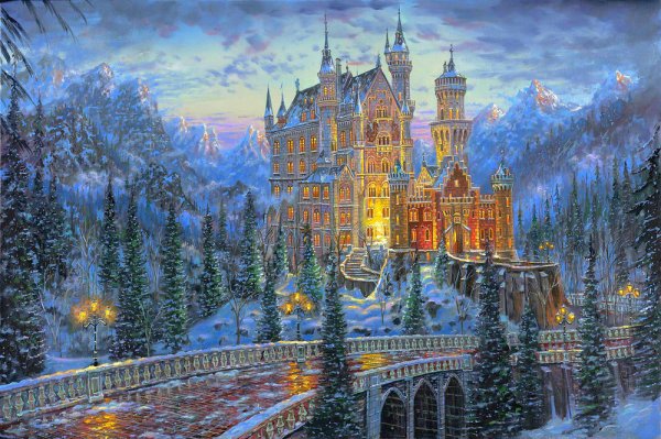 Алмазная мозаика замок Нойшванштайн