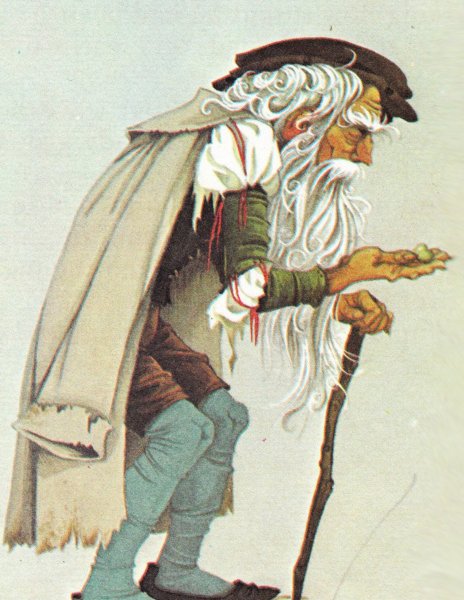 Месяц старик рисунок