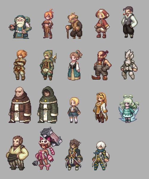 Персонажи для RPG игр пиксельные