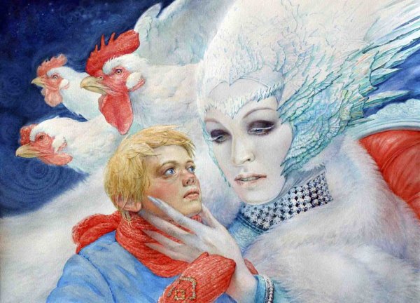 Снежная Королева уносит Кая