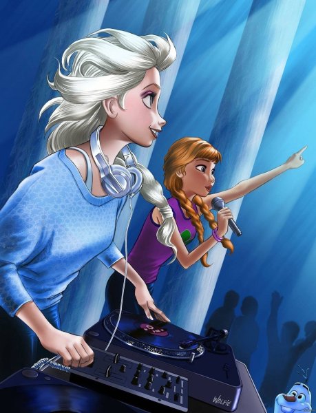 Disney принцессы Анна и Эльза современном мире