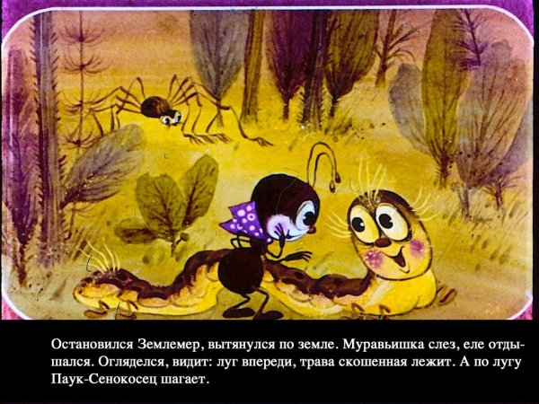 Землемер гусеница и муравьишка