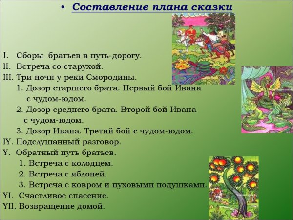 Иван крестьянский сын и чудо юдо план