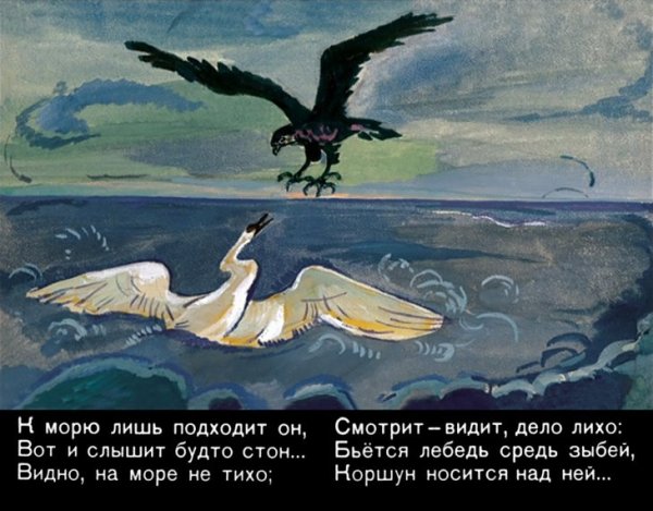 Сказка о царе Салтане лебедь и Коршун