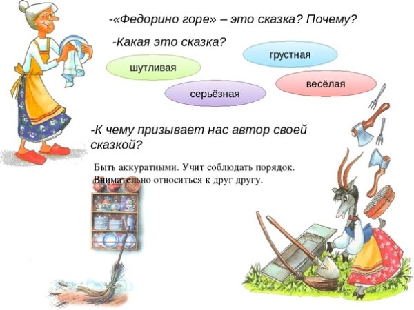 Задания по сказке Федорино горе