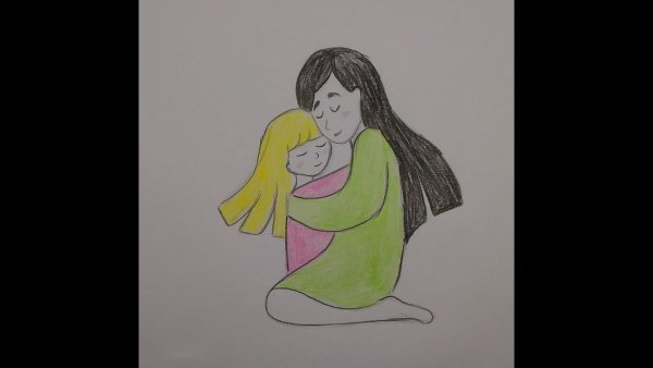 Мама для срисовки легко