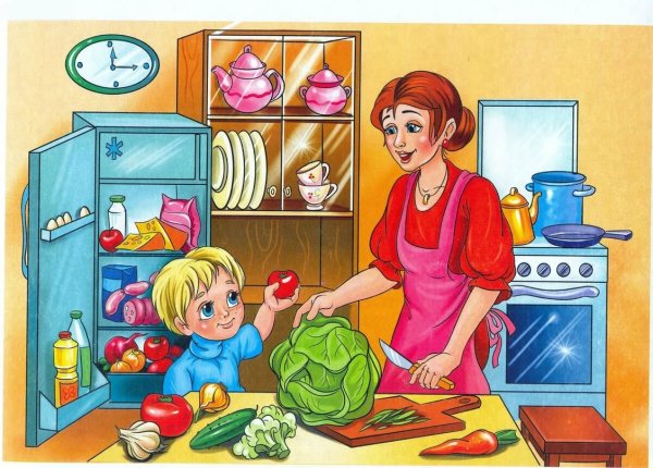 Сюжетная картина на кухне