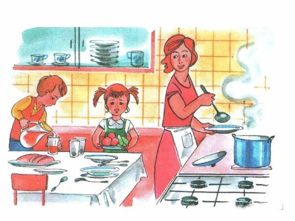 Сюжетная картина посуда на кухне