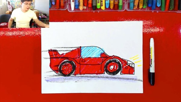 Рисование с ребенком гоночные машины