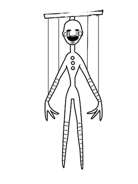 Раскраска Марионетки из FNAF