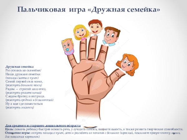 Пальчиковая гимнастика про семью