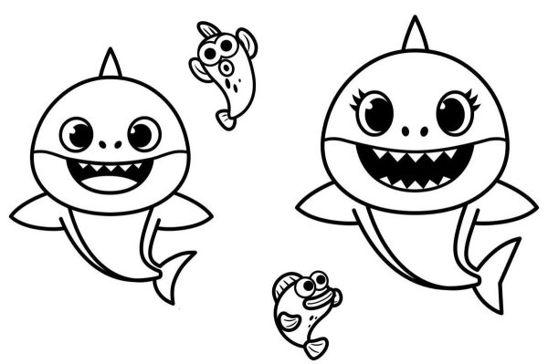 Baby Shark раскраска
