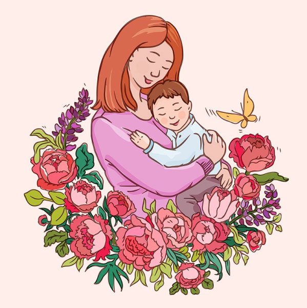 Цветы для мамы рисунок
